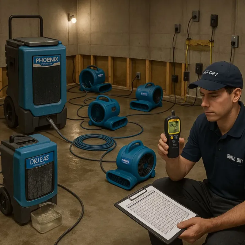 Structural Drying and Dehumidification process in Whitmire, SC